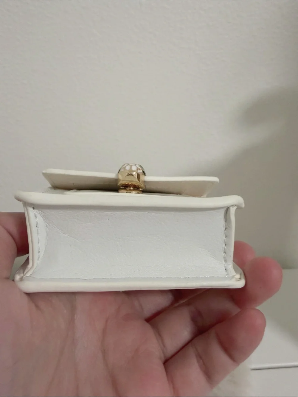 Mini White Snake Clasp Bag Charm